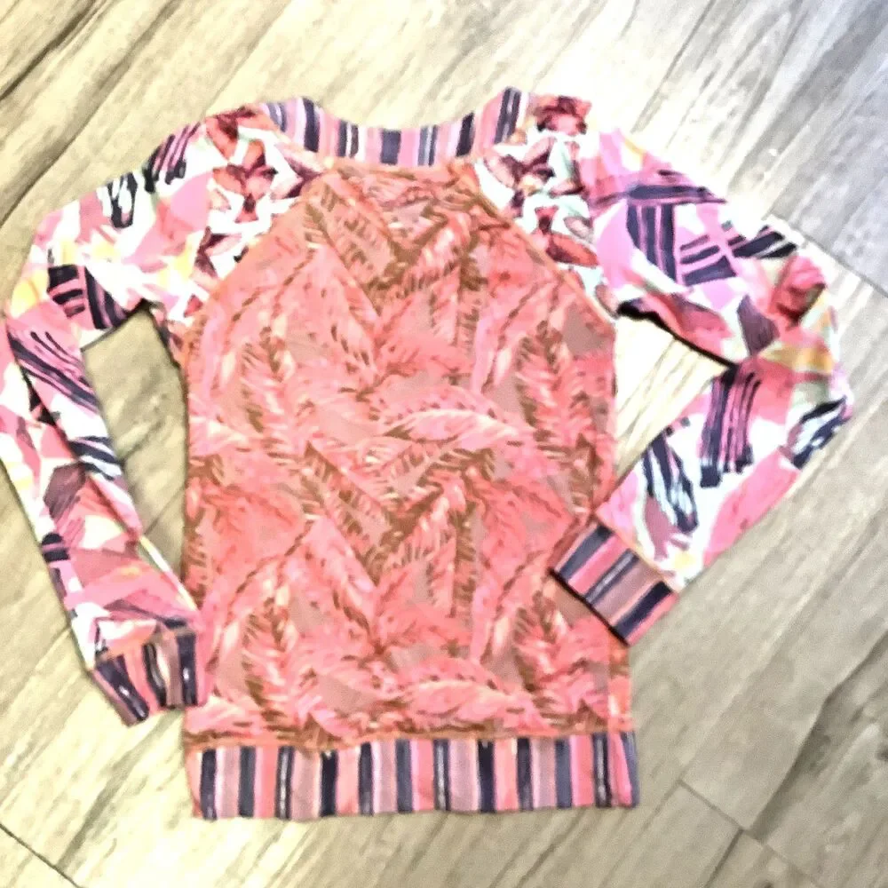 Maaji Rash Guard Girls Sz 12 Kids Swim Top Long Sleeve Beach Sun Protection